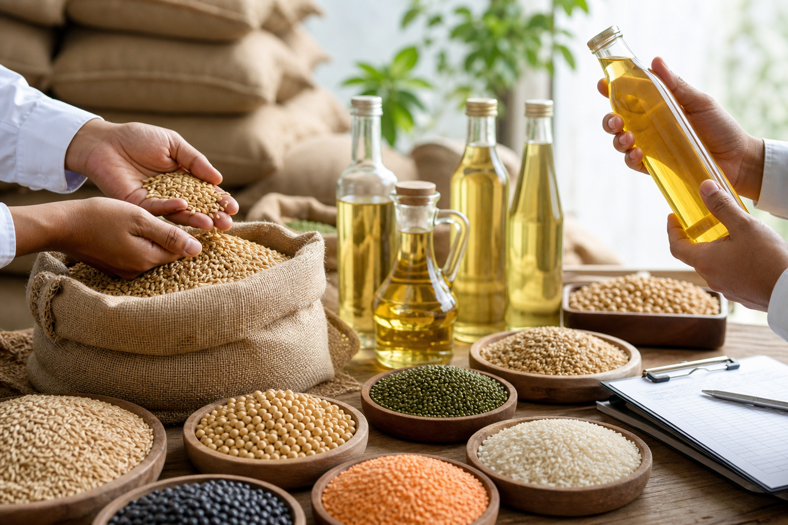 Quality inspection of grains and edible oil samples